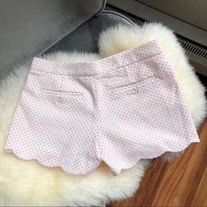Club Monaco Amber Shorts | Scallop Hem | Dot Print